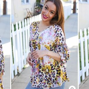 B58–HAPTICS Leopard Print Women's Top